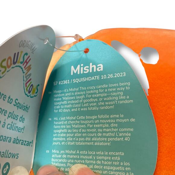 Squishmallows Plush Misha Pumpkin Candle Autumn Fall Halloween Gift Orange 8" - Picture 10 of 12
